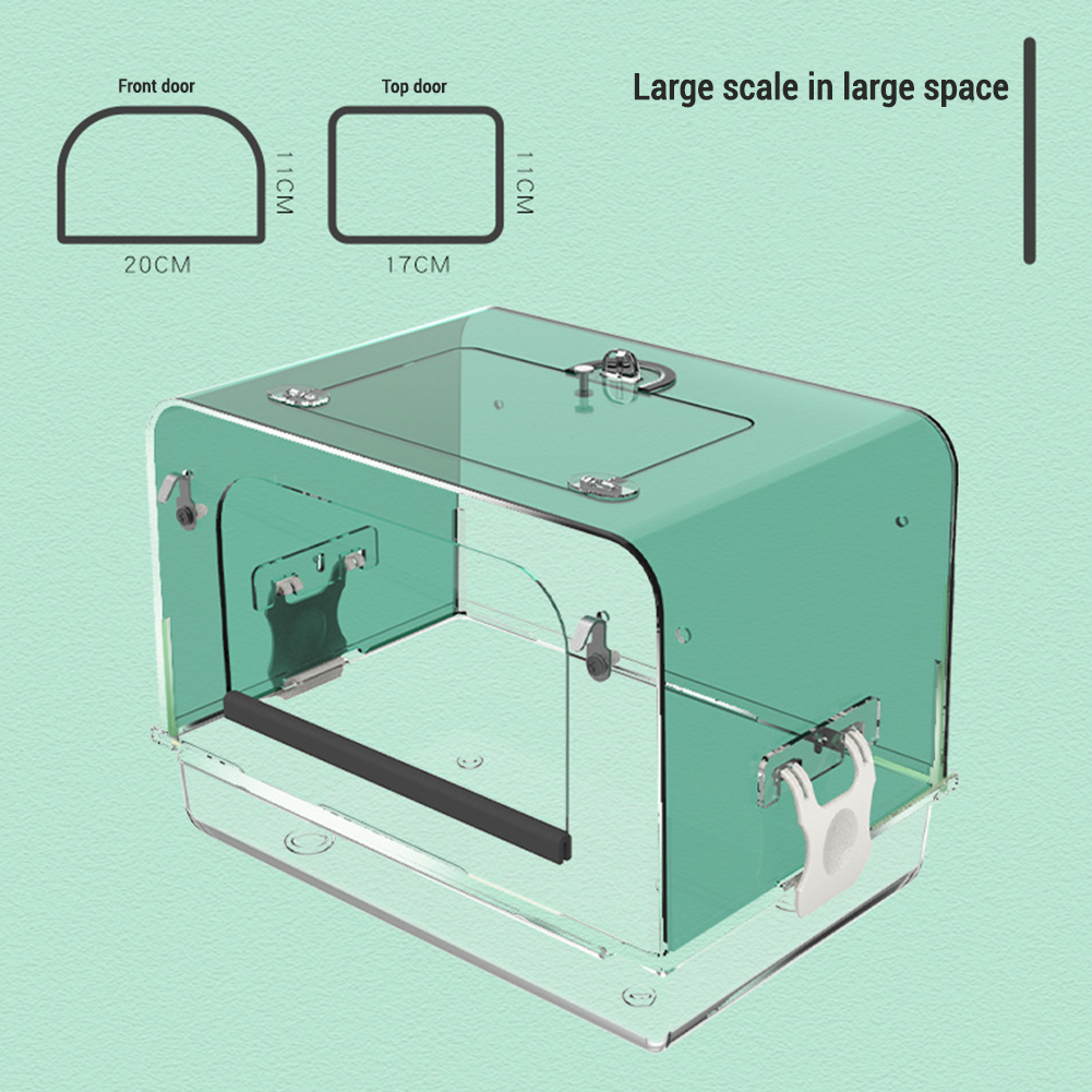 Hanging Bird Bath Box Parrot Bathtub Shower Box For Cage Bird Detachable Acrylic Clear Bath Box For Parakeet Cockatiel Lovebird