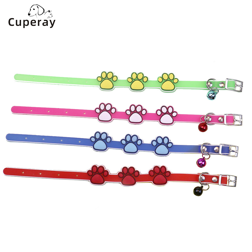 Cat Dog Collar with Bell Big Feet Puppy Collar Adjustable Pet Safety Collar Pet Grooming Accessories for Small Dogs Cats Kitten