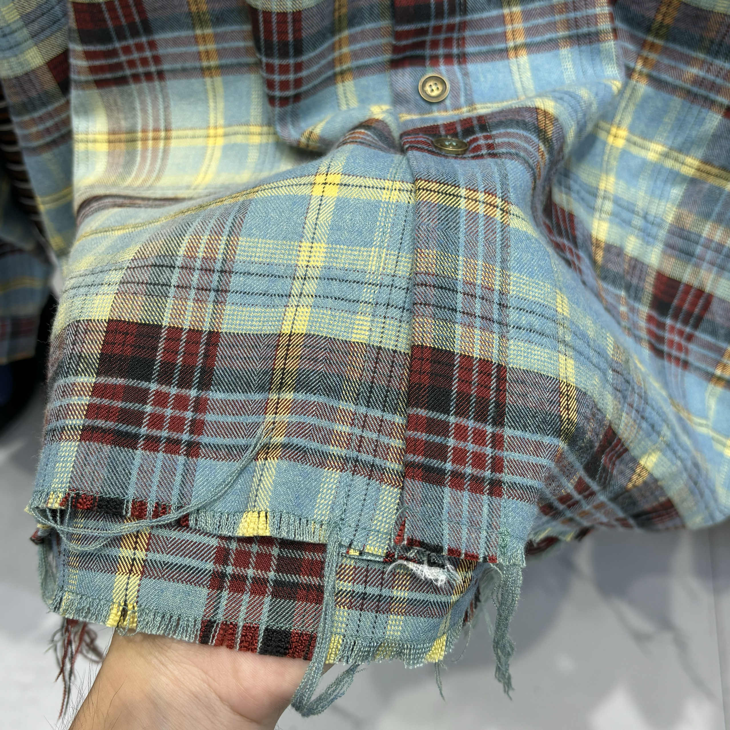 Real Photos Men's Hooded Jackets Plaid Long Sleeved Shirt Pocket Workwear Jacket