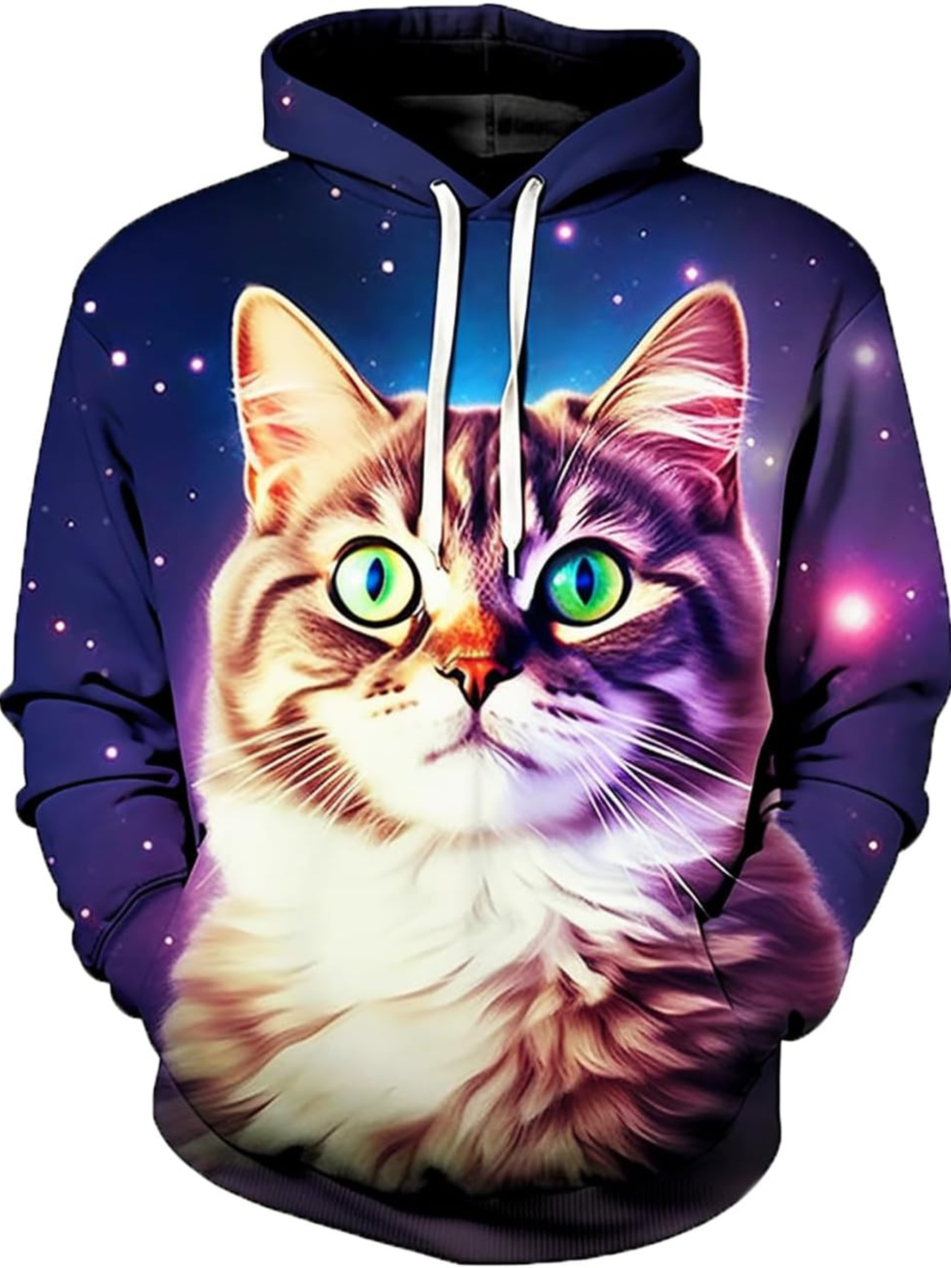 Hoodie For Mens Womens Unisex 3D Graphic Galaxy Funny Cat Pullover Hoodies With Pocket Series 66 Sweatshirt Free shipping
