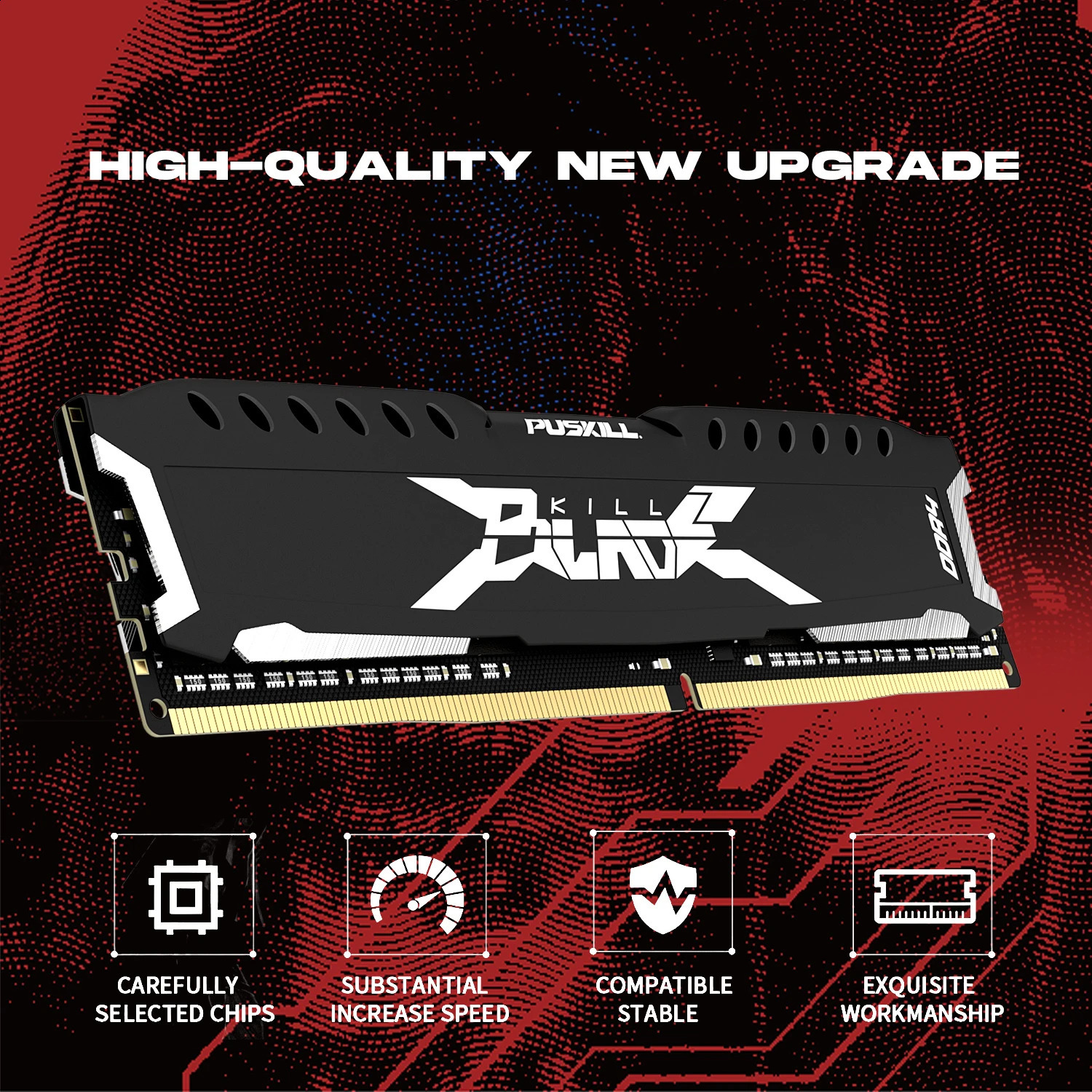 PUSKILL RAM DDR4 16GB 8GB 12V 3200MHz 2666MHz Desktop Computer UDIMM Cooling Vest Memory Memoria 240828
