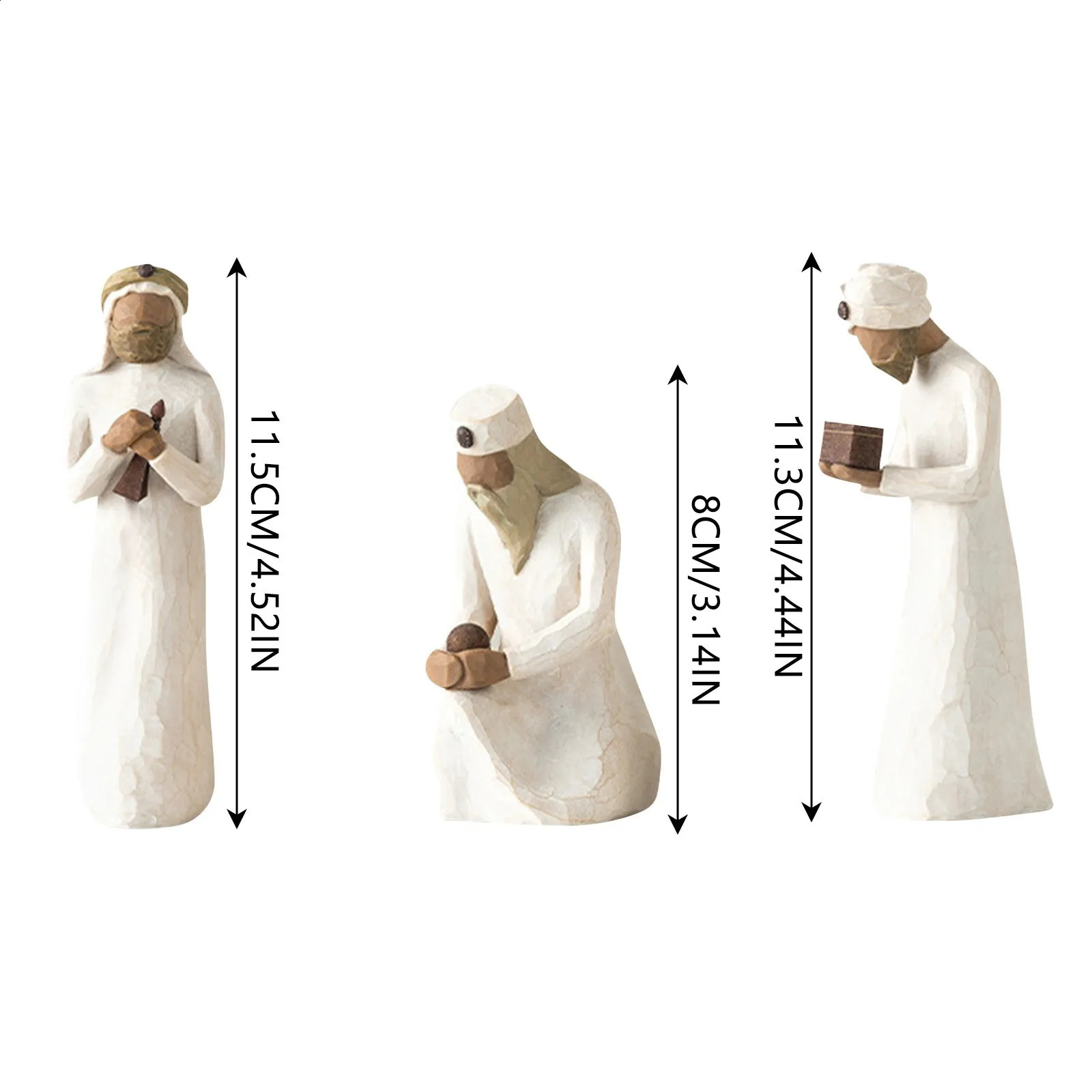 Resin Desktop Ornament for Room Decor Nativity Character Statue Hand drawn Decoration Christmas Gift 240830