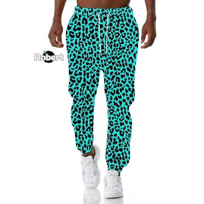 Men's Pants Leopard Pattern Men Sweatpants 3D Print Y2k Pants Man Casual Sports Jogger Color Outdoors Tennis Drawstring Trousers Y240830FSYP
