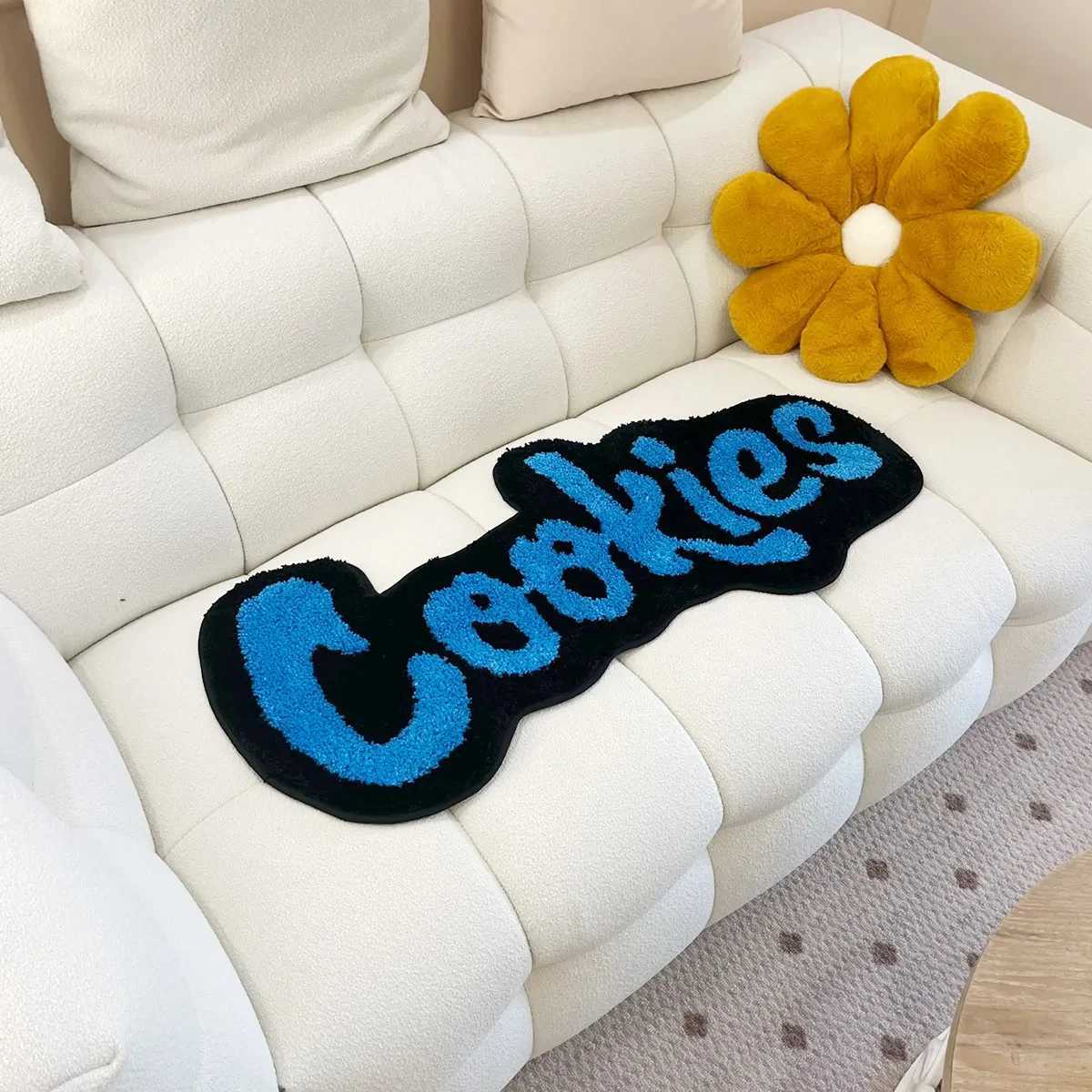 Carpets 100% handmade cookies plush carpets childrens rooms irregularly shaped plush carpets soft plush childrens gifts room decoration T240829