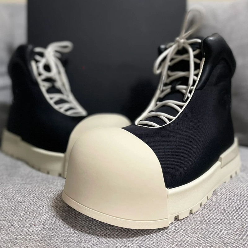 Man New Fashion Woman Chubby Bread Chunky Heel Male Female Ankle Boot Round Toe Men Women Casual Shoe 0f46