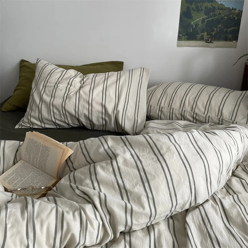 100% cotton duvet cover 220x240 large Nordic hammock linen 240830