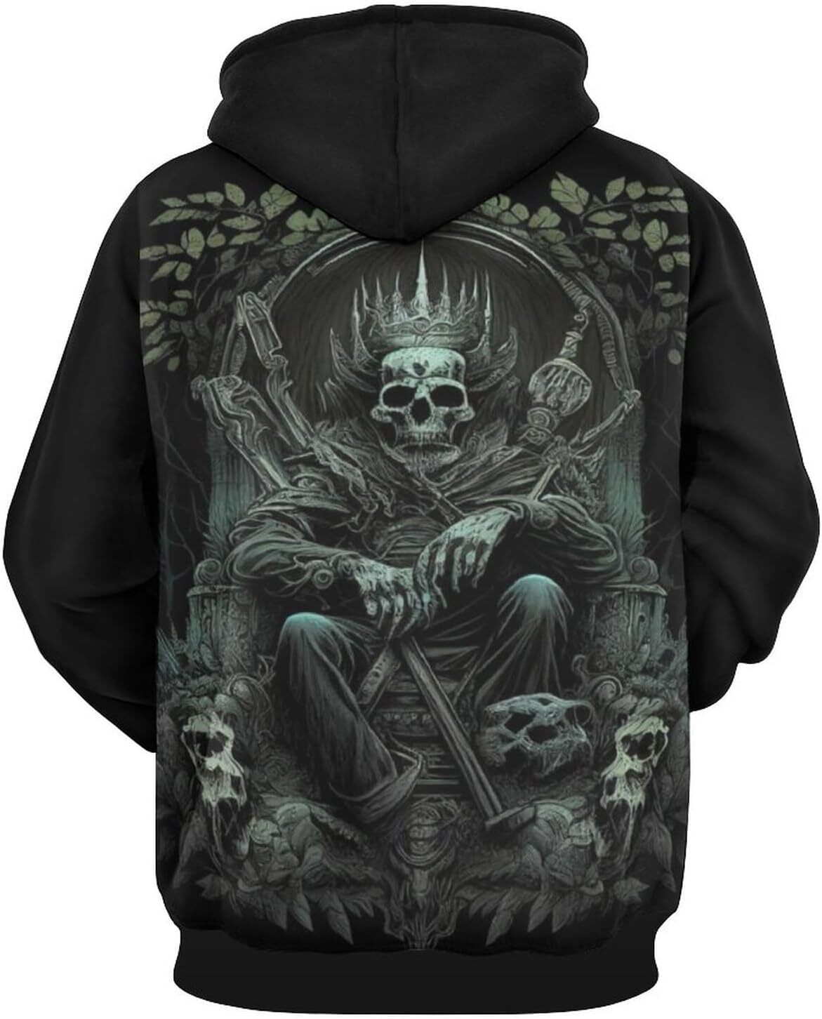 Halloween Hoodie for Mens Womens Novelty Psychedelic Skull Hoodie 3D Funny Printing Skull King Sweatshirt Hoodie Graphic Pullover Long Sleeve