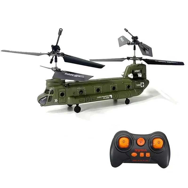 Syma Remote-Controlled Helicopter 2.4G Hz S026h, Chinook Military Transport RC Armed Aircraft, Kids' Birthday Gift, Non-Toxic ABS Material, 360° 