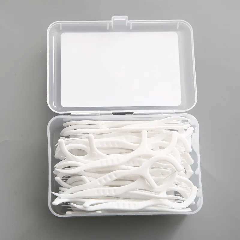 50pcs Disposable Dental Flosser Interdental Brush Teeth Stick Toothpicks Floss Pick Oral Gum Teeth Cleaning Care 7.5cmXJ240830