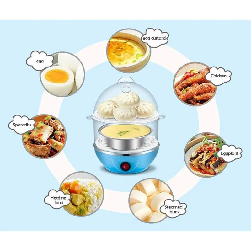 Egg Cooker14 Capacity Electric Cooker Perfect Hard Boiled Makerfor EggsSteaming Shelf for Vegetables 240830