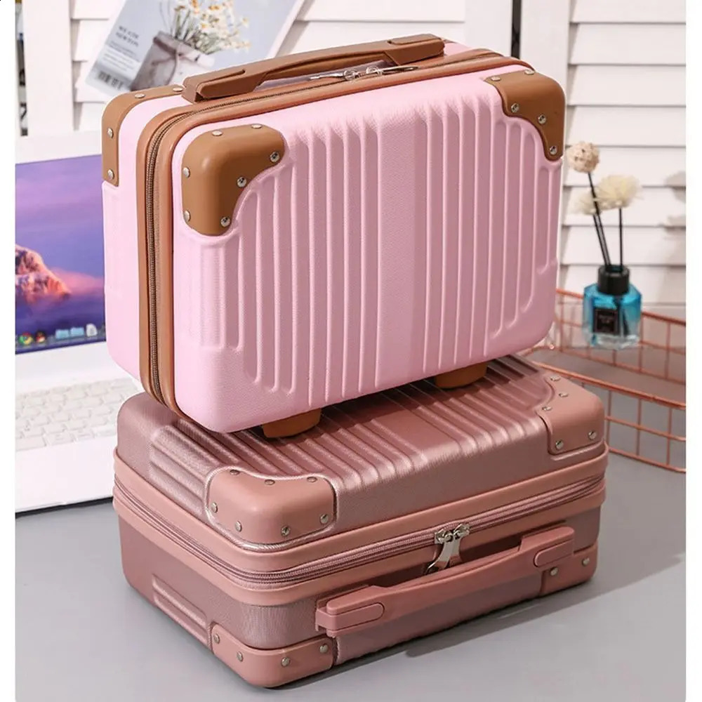 14 inch Mini Travel Suitcase Cosmetic Box Hand Luggage Organizer Makeup Case Small Password Boarding 240830