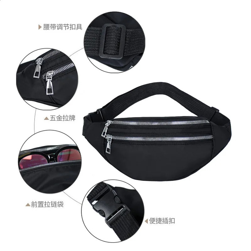 Waist Bags for Women Oxford Leisure Color Bag Shoulder Crossbody Chest Handbags Allmatch Messenger Belt 240830Z