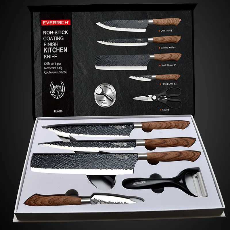 Stainless steel kitchen knife set tool forging kitchen knife scissors ceramic peeling machine kitchen slicer Nakiri Paring knife gift boxX240831