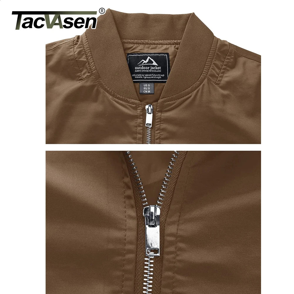 TACVASEN Spring Fall Thin Bomber Jackets Mens Jacket Lightweight Casual Windbreaker Zip Pockets Coats Biker Outwear Outdoor Male 240830