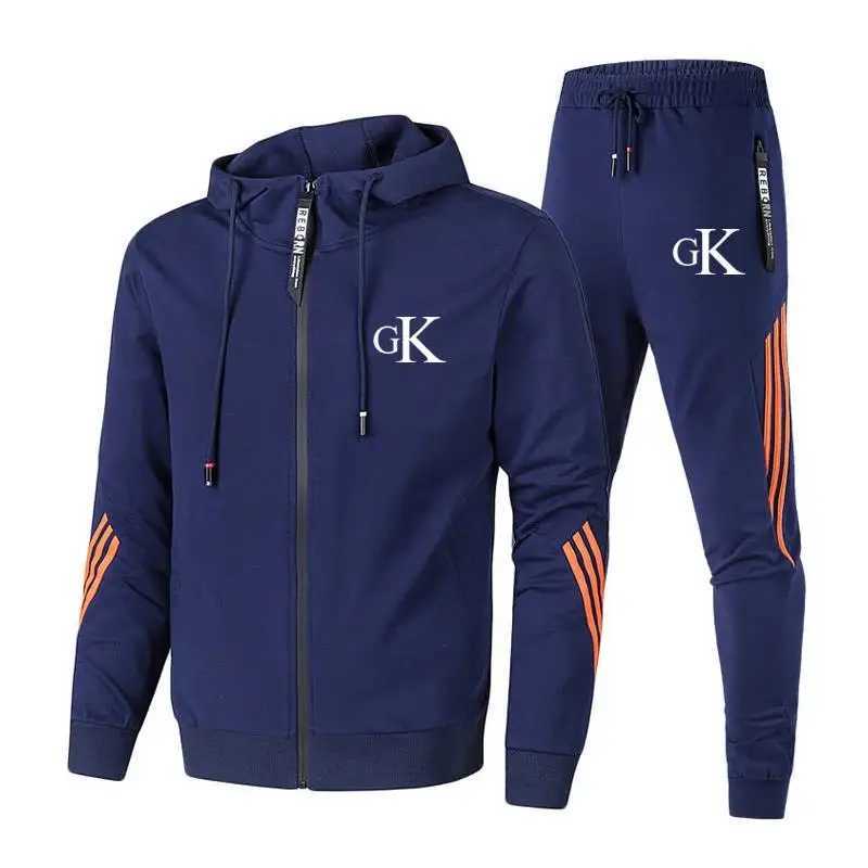 Men's Tracksuits 2024 new mens zipper hoodie suit football uniform jacket + pants sweatpants track casual wear sports Y240827OBVM