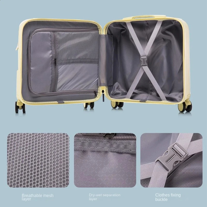 Luggage Zipper Model 18inch Cabin Maleta Small 20inch Trolley Suitcase Silent Spinner Wheel Ultralight and Portable 240830ZY