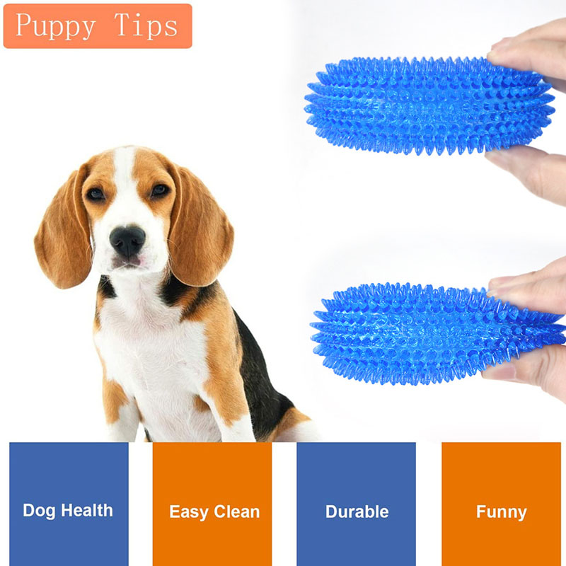 Pet Dog Toys Round Thorn Ring Pet Molar Chews Toy Puppy Tooth Cleaning Interactive Training Squeaky Sound Toy Pet Supplies