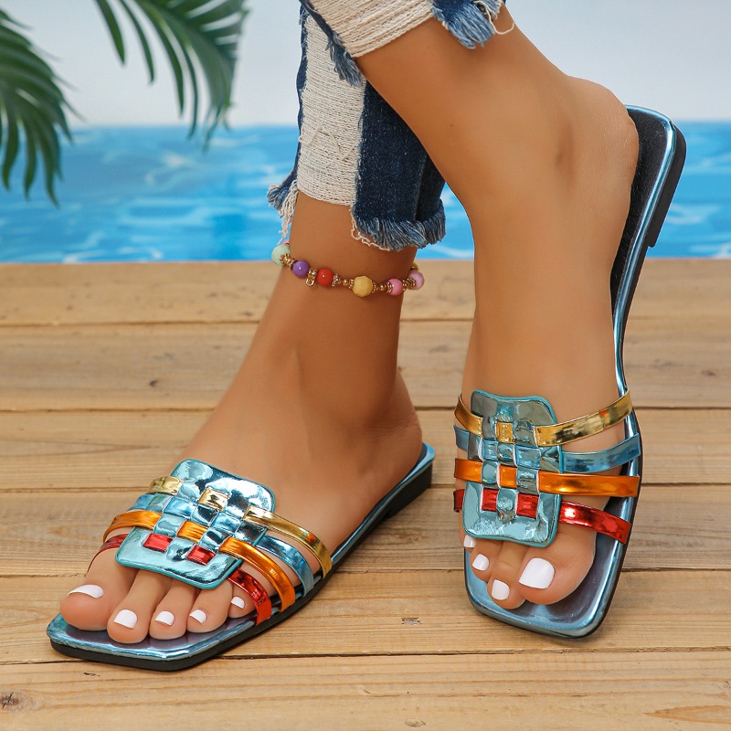 Slipper Women Woman Summer Flat Heel Roman Shoes Low Heels Sandals Footwear 2024 Women's Gladiator Open Toe Beach Ladies 316c s 's
