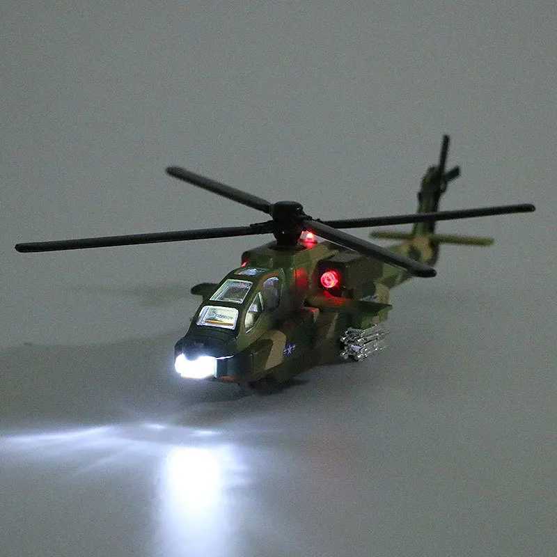 Quality allows pulling back 1 72 armed helicopter model silated sound and light aircraft die-casting alloy toys free delivery W240830 Free shipping