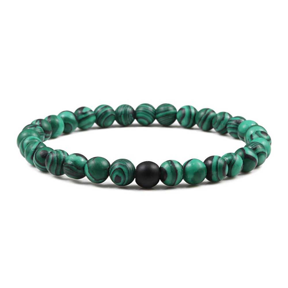 Natural Green Peacock Stone Lava Bracelet Womens Bead Charm Buddha Bead Bracelet Yoga Prayer Handmade Jewelry Gift W241231