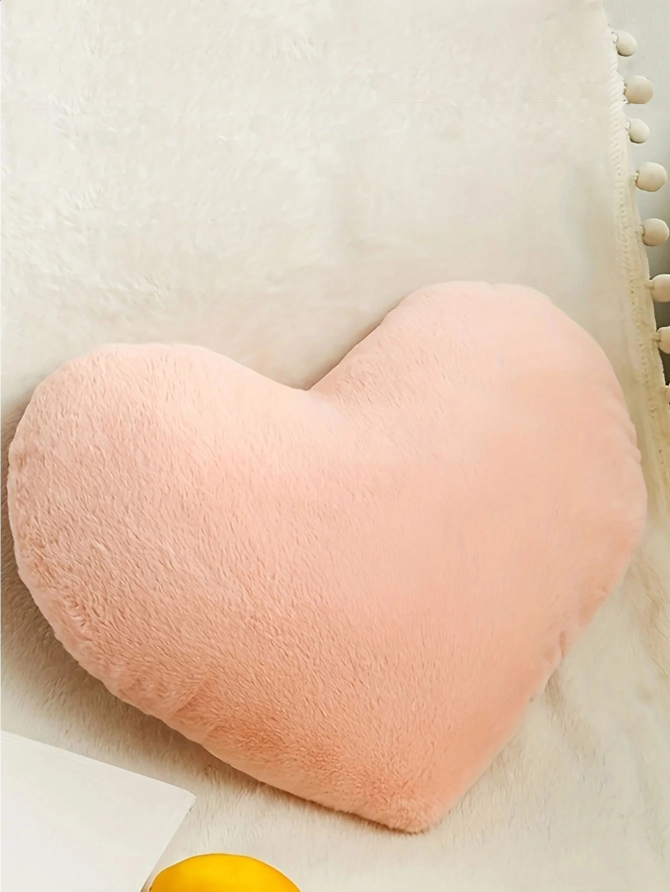 1pc Pink Charming Heart-Shaped Cartoon Plush Pillow - Soft Cozy andDecorative Cushion for Living Room and Bedroom Comfort 240830