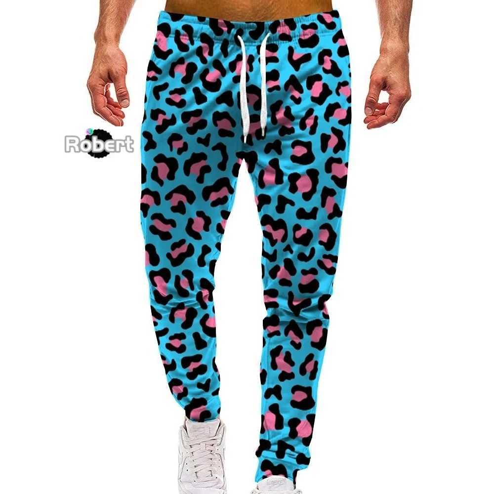 Men's Pants Leopard Pattern Men Sweatpants 3D Print Y2k Pants Man Casual Sports Jogger Color Outdoors Tennis Drawstring Trousers Y240830FSYP