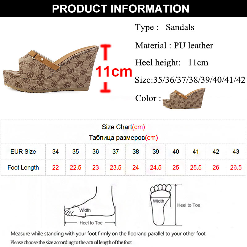 Brand Design Wedge Heel Sandals Women 2024 Summer Chunky Platform Mule Slippers Woman Sexy Super High Heels Sandalias De Mujer