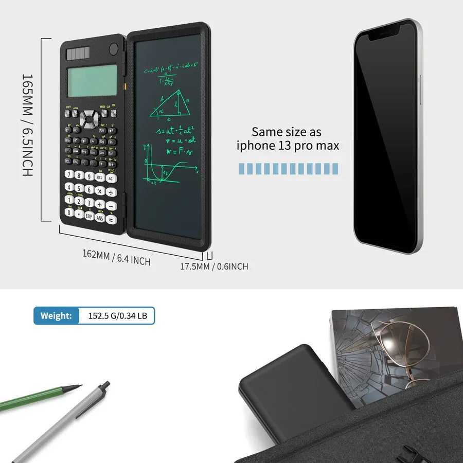 NEWYES NY-82MS Engineering Science Calculator Foldable Portable 240 Calculation Function Calculator with Writing Tablet M240831