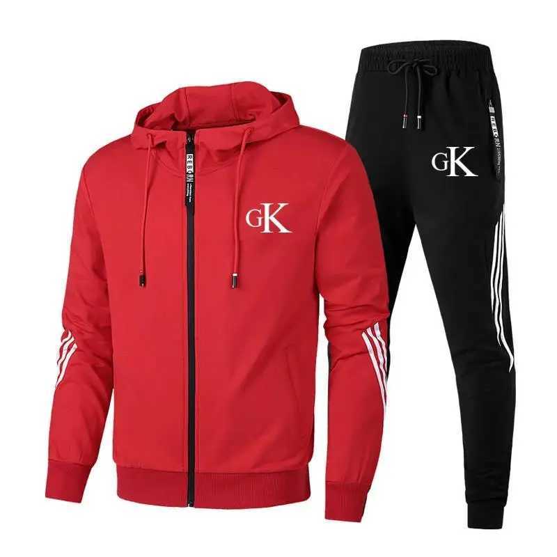 Men's Tracksuits 2024 new mens zipper hoodie suit football uniform jacket + pants sweatpants track casual wear sports Y240827OBVM