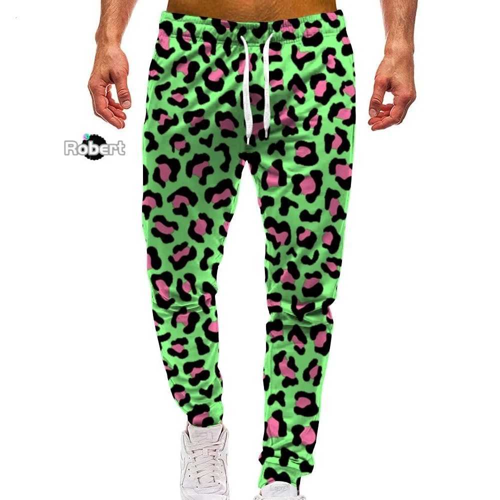 Men's Pants Leopard Pattern Men Sweatpants 3D Print Y2k Pants Man Casual Sports Jogger Color Outdoors Tennis Drawstring Trousers Y240830FSYP