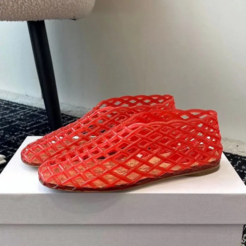 Fashion Brand Design Mesh Hole Sandals Summer Comfort Breathable Women Flats Mules Jelly Shoes Elegant Fisherman Loafers dh1263469