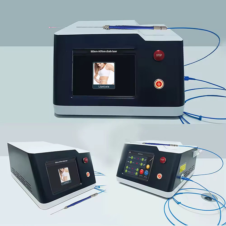Advanced Diode Laser 2 Wavelength Body Contouring Fat Removal Lipolysis 980nm 1470nm Fiber-optic Coupled Lipolysis Diode Laser Body Slimming Machine