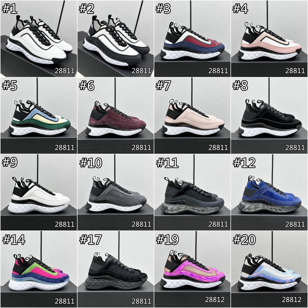 Men women suede leather calfskin classic printed casual Sneaker trainers canvas diamond sneaker Size 35-45