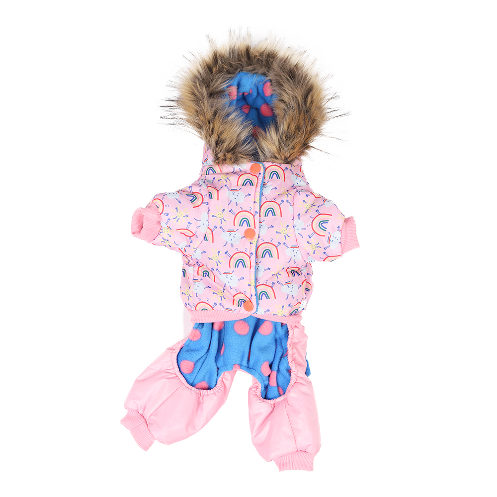 New Rainbow Cotton Hooded Warm Winter Thickness Pet Dog Clothes Cat Puppy Dogs Coat Jackets Jumpsuit From S-XL For small dog
