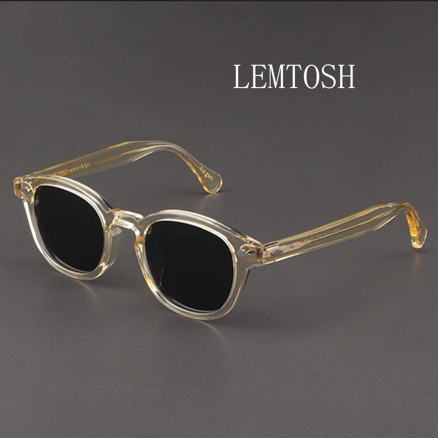 Polarized Sunglasses Mens Johnny Depp Lemtosh Style Sunglasses Retro Round Acetate Frame UV400 Oculos Lens 240829