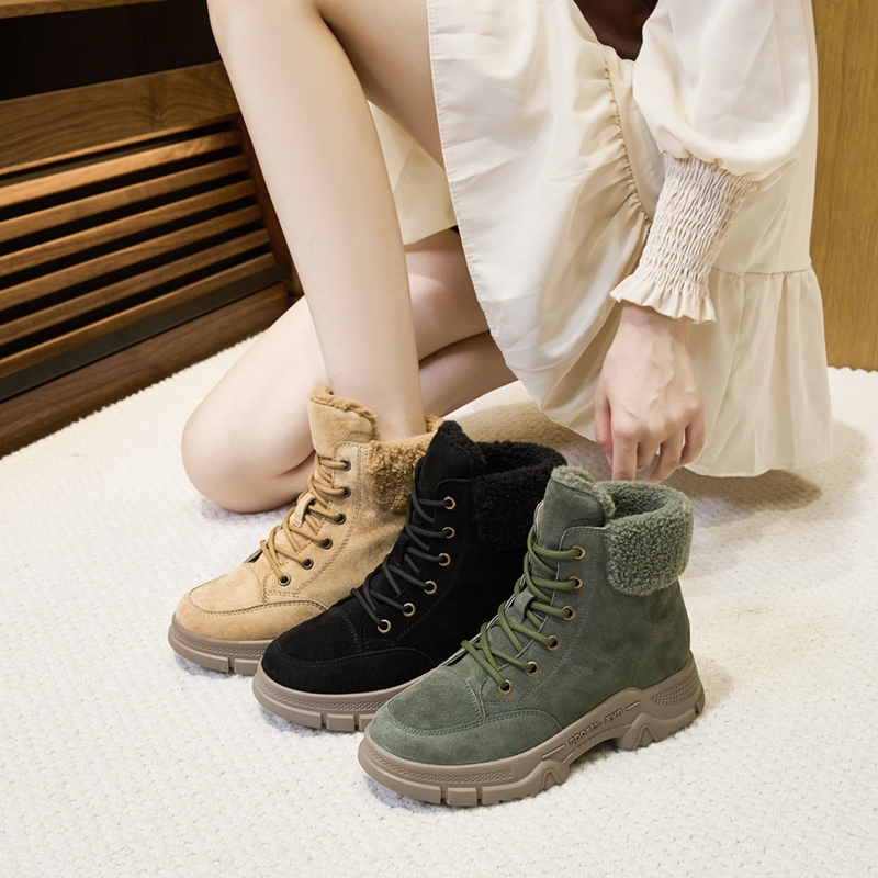 AIYUQI Snow Boots Women 2024 New Women Winter Shoes Non-slip Flat Large Size Real Leather Women Ankle Boots