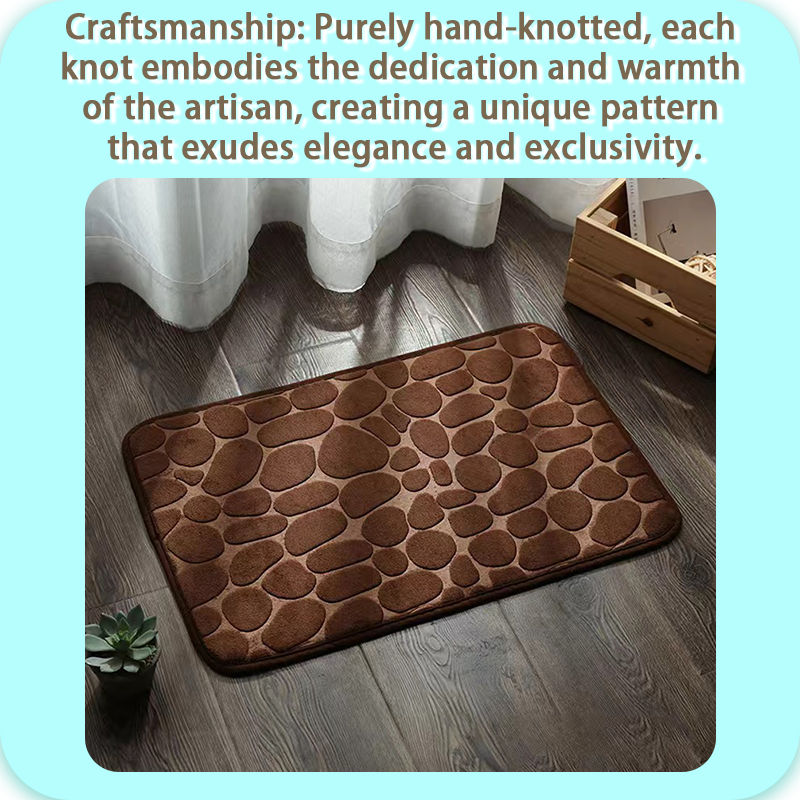 Bath Mats Cobblestone Embossed Mat Non-slip Carpets Water Absorption Washable Bathtub Floor Rug Shower Doormat Bathroom Decor Brown