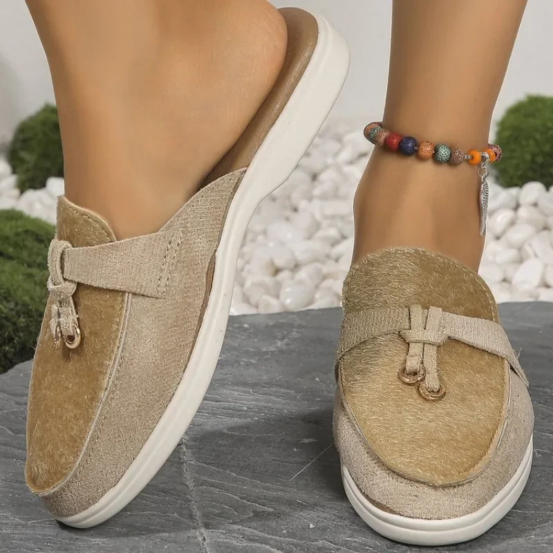 2025 new Loafers New Women Slip on Ladies Flats Brand Spring Autumn Casual Flat Leather Cashmere Single Shoes Plus Size 43 c734