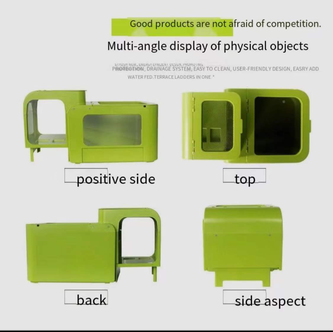 Aquarium turtle tank with tanning table turtle villa tank amphibious tank lizard crawling pet breeding box aquarium accessorie，‘