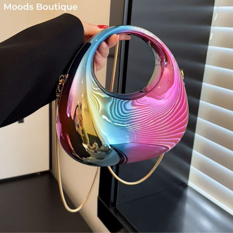 Evening Clutch Bags For Women 2024 Designer Purses And Handbags Golden Wedding Dinner Party Round Handle Wrist Bag