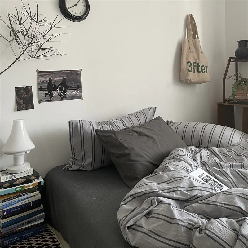 100% cotton duvet cover 220x240 large Nordic hammock linen 240830