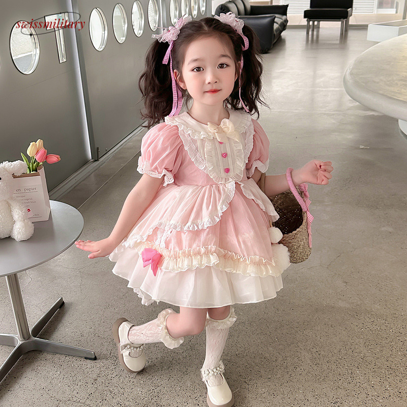 Cute Lolita Princess Collection 2024 New Summer Baby Girl Bow Birthday Dress F16.5-08.31