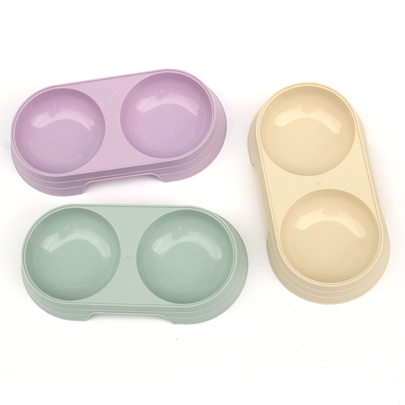 Eco Friendly Wheat Straw for Pet Bowl for Dogs and Cats Candy Color Pet Puppy Food Water Bowls Anti-Skip No Tip Random Color