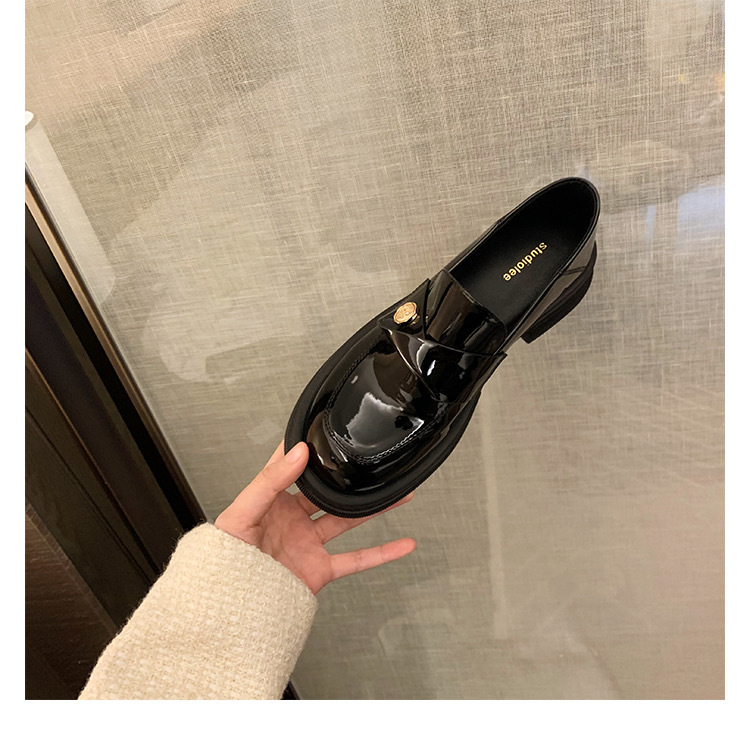 Women's British style thick soled loafers fashionable and versatile small leather shoes
