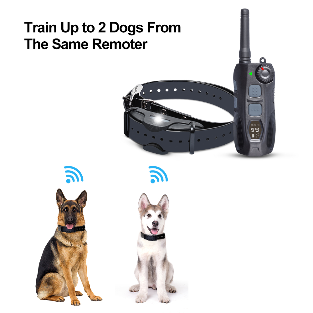 JANPET 1.25Mile Hunting Dog Training Collar Professional Remote PET Trainer Waterproof Electric Shock Dog Collars with LED Light