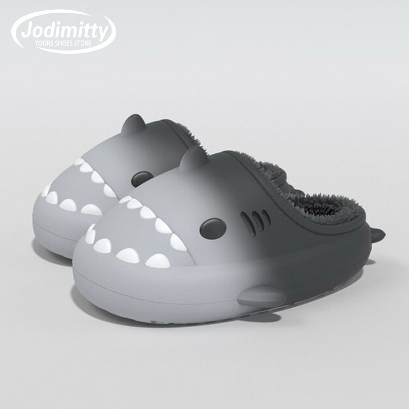 Cozy Shark Slippers: Warm Cartoon Cotton Slides for Men & Women (2024)