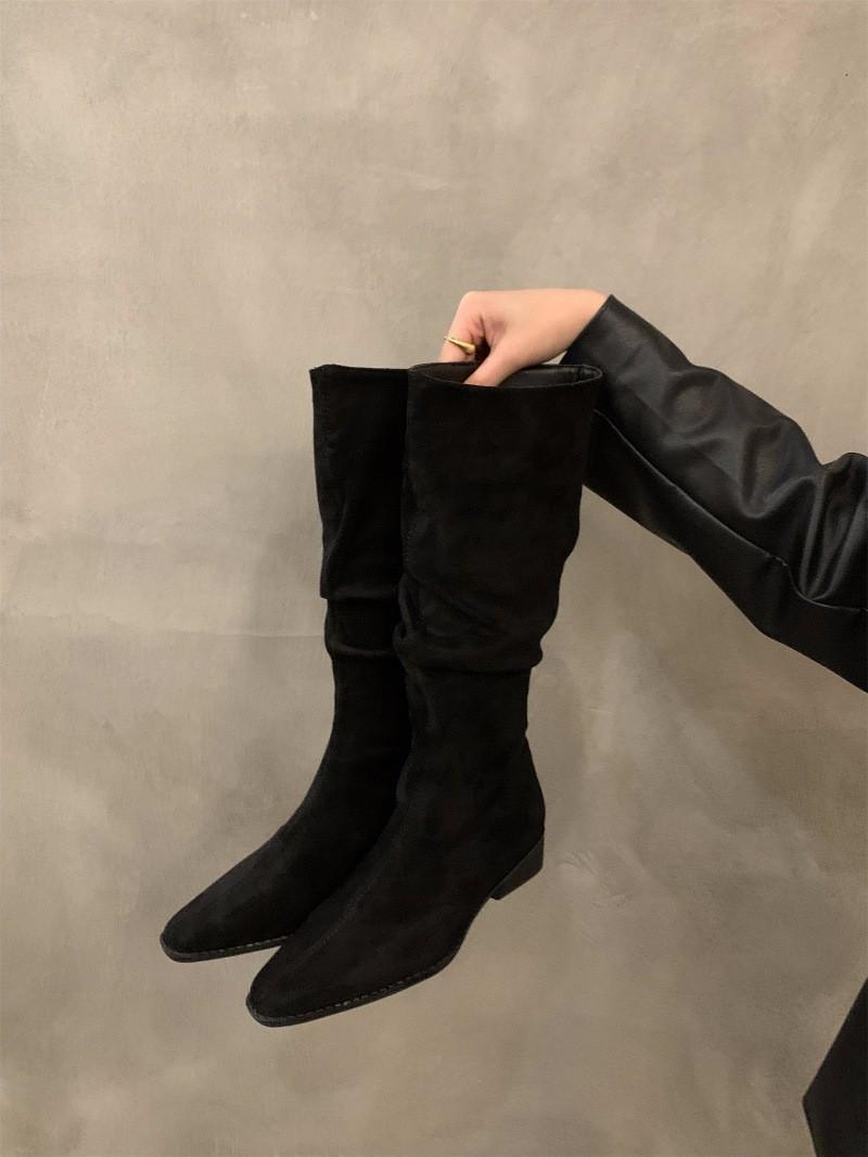 Women's autumn and winter velvet pile boots long leg knight boots