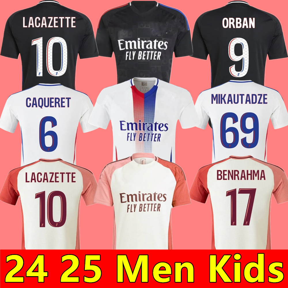 2024 2025 Maillot de foot Soccer JerseyS Lyonnais CAQUERET TOLISSO JEFFINHO OL AOUAR TAGLIAFICO Fans Player football shirts 24 25 TRAORE SARR man lyon