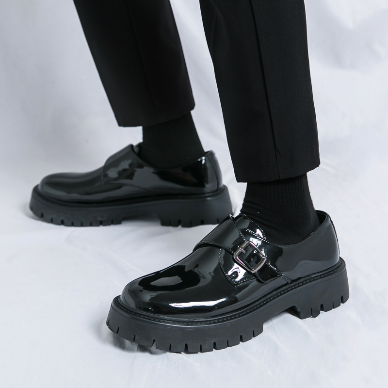 Men's Italian Patent Leather Oxfords Shoes, Handmade Platform Wedding Business Dress Shoes 4