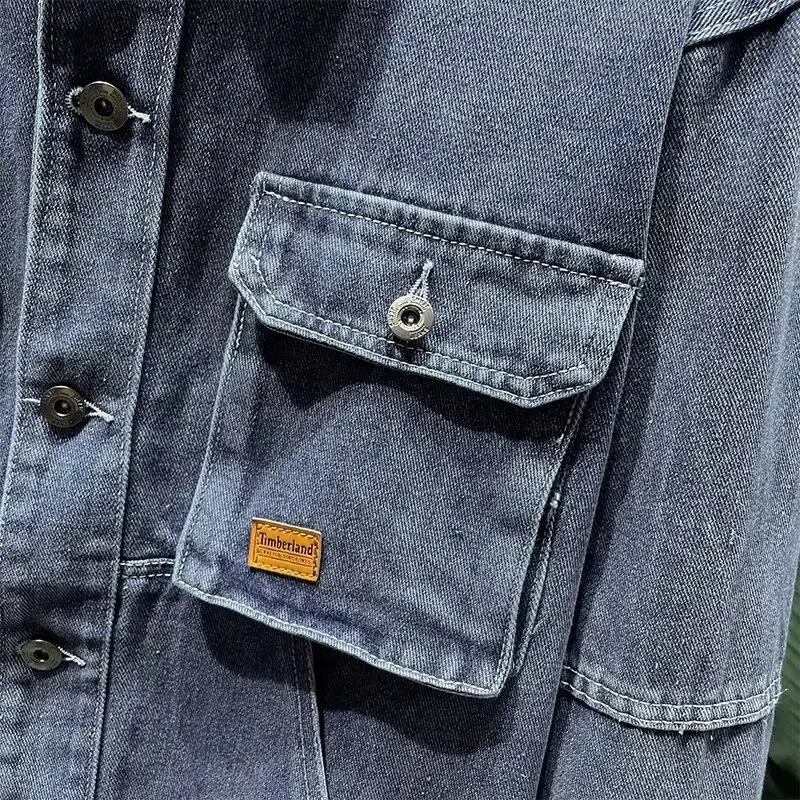 Trendy Denim Jacket For Men Loose Fit European Style Streetwear Fashion Spring Season Arrival Clothing Regular Length 240830
